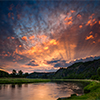 Sunset over the Vltava river (Klecanky)